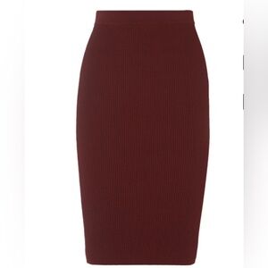Vince Ribbed Knit Burgundy Skirt